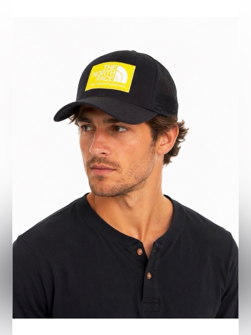 THE NORTH FACE Black and Neon Yellow Hat